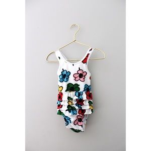 • HANNA ANDERSSON FLORAL CROSS BACK SWIM SUIT 2T •